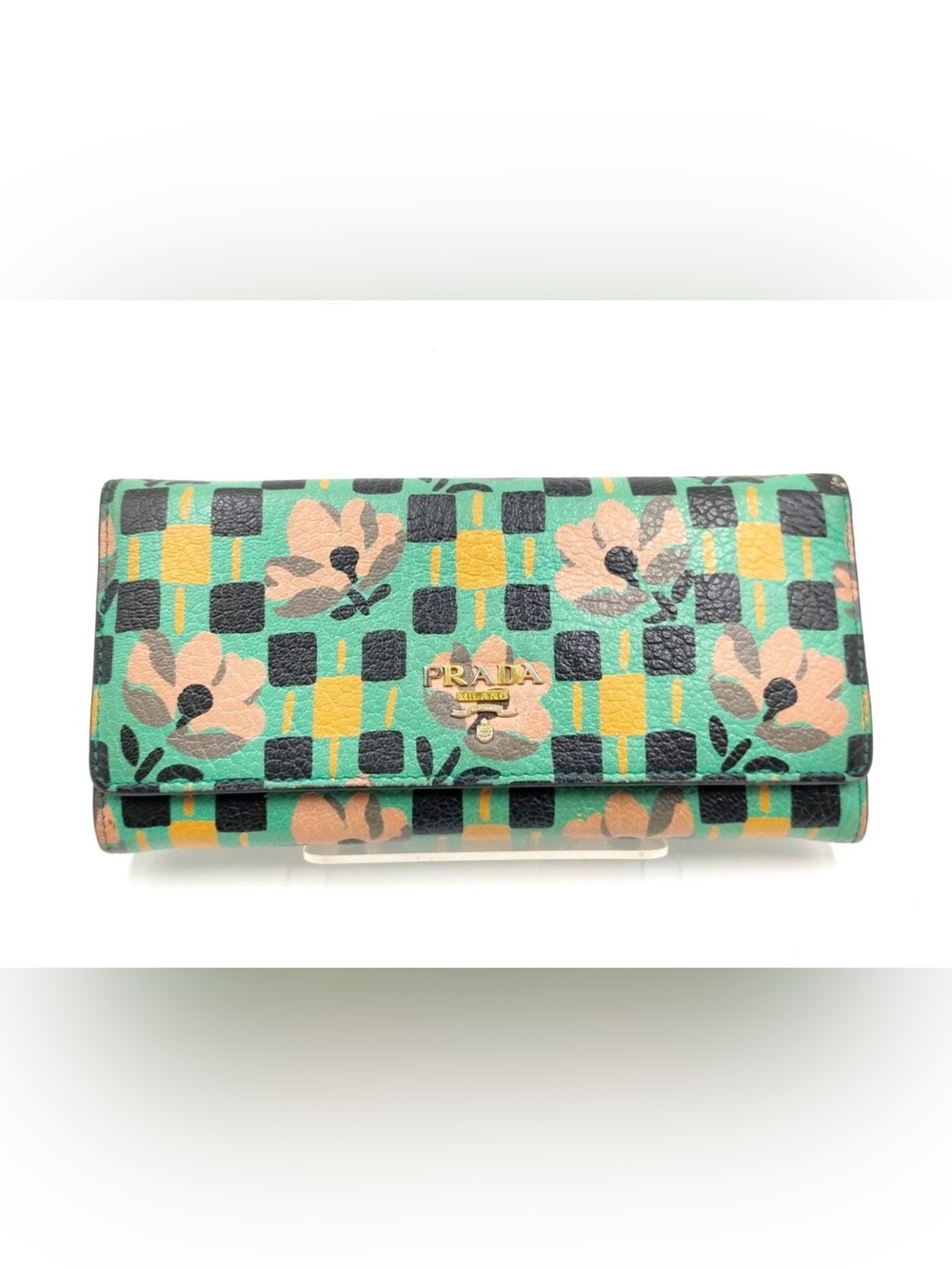 LIKE NEW ULTRA RARE PRADA MADRAS ST. PENSE BIFOLD LONG WALLET